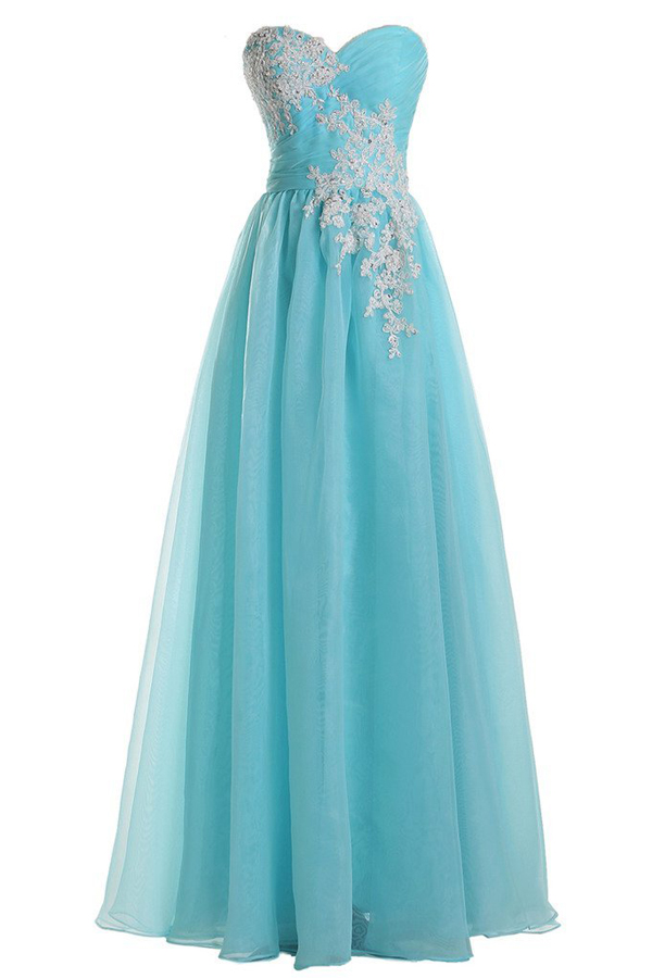 Sweetheart Sky Blue Prom Dress,Long Prom Dresses,Charming Prom Dresses